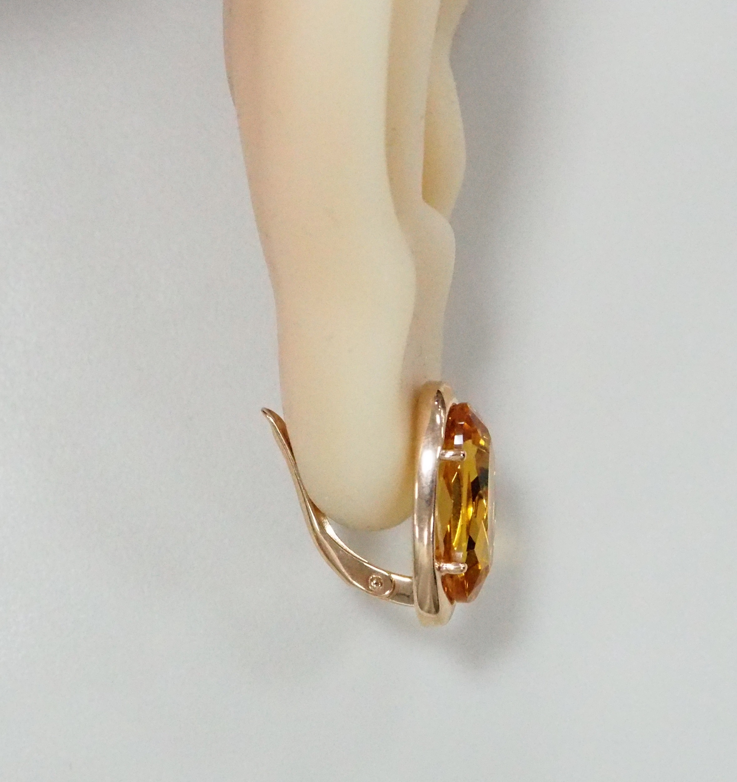 Серебряные серьги с цитринами